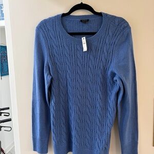 Talbots Cornflower Blue Cable Crewneck Sweater NWT